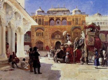 Llegada Del Príncipe Humbert El Rajá Al Palacio De Amber Arabian Edwin Lord Weeks Pinturas al óleo